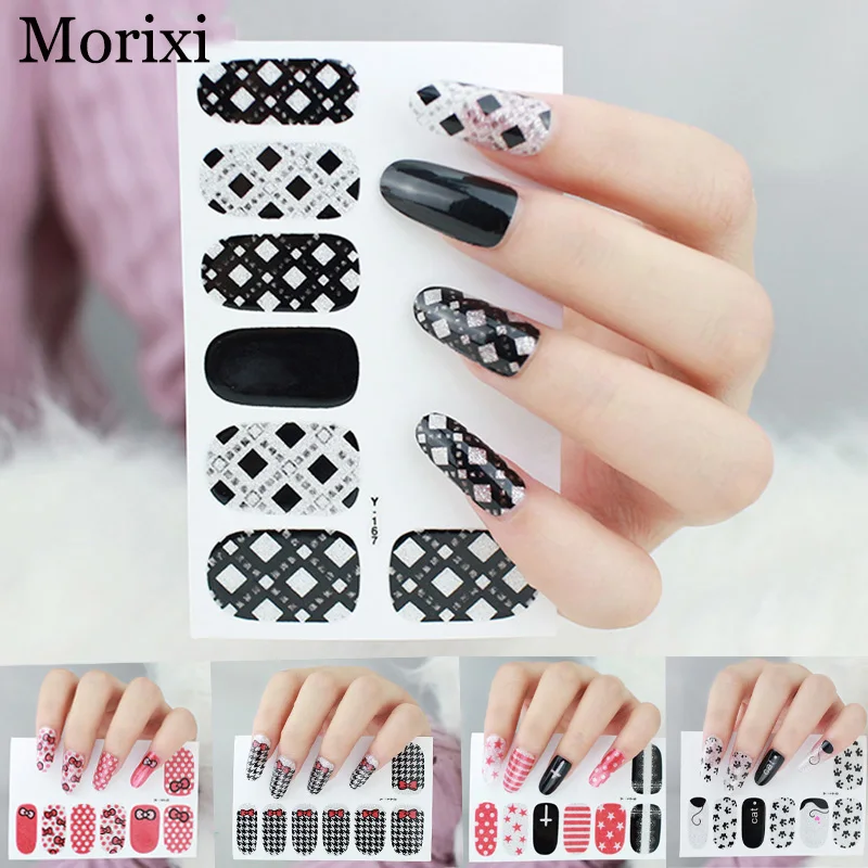 Стикер для дизайна ногтей с изображением бороды покер цветок сердце решетка