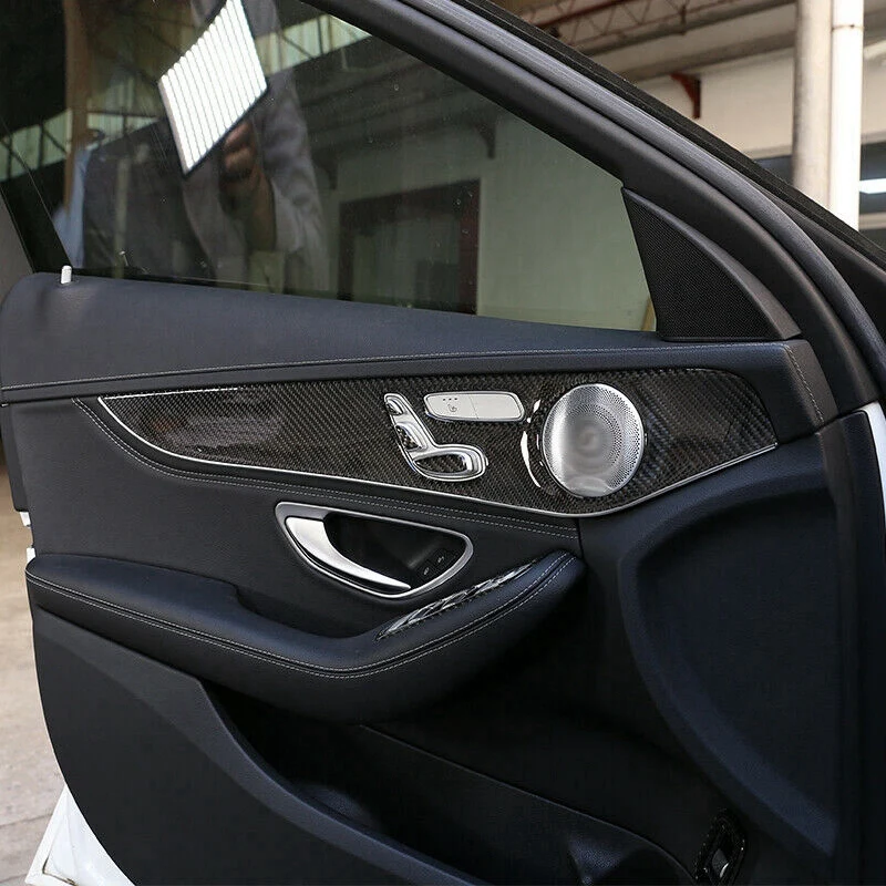 

for Mercedes-Benz C-Class GLC-Class W205 14-20 Carbon Fiber Inner Door Panel Trim Door Trim Panel Cover Auto Parts