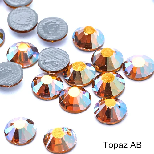 Topaz AB SS16 SS20 Блеск стразы Горячая фиксация стразы 1440 шт./упак. кристалл AB Hot Fix стразы одежда свадебное платье E7021 - Цвет: Topaz AB