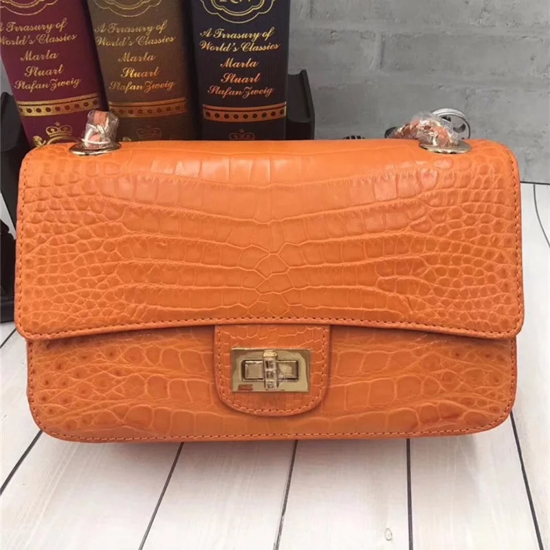 Женская сумка через плечо из натуральной кожи крокодила|Сумки с ручками| |