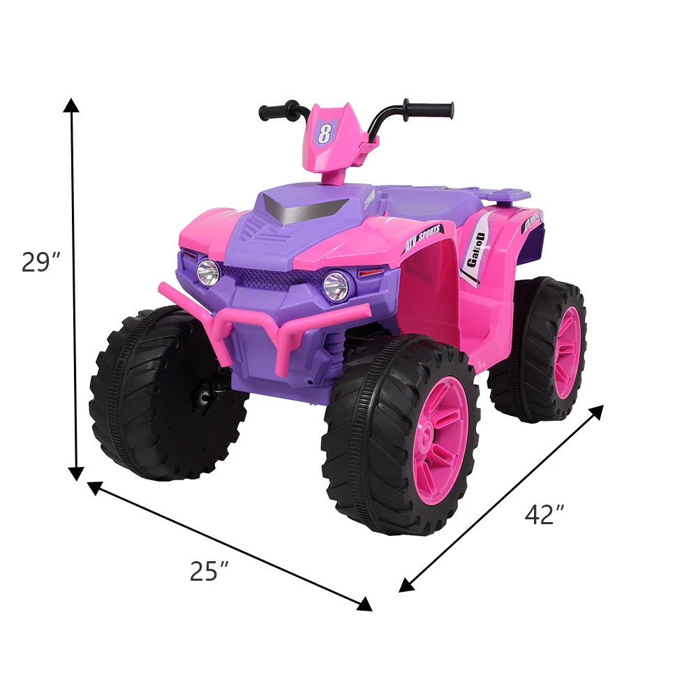 

(From USA) LZ-9955 ALL Terrain Vehicle Dual Drive Battery 12V7AH*1 With Slow Start Kids ATV Summer Beach Children's Ride On Car