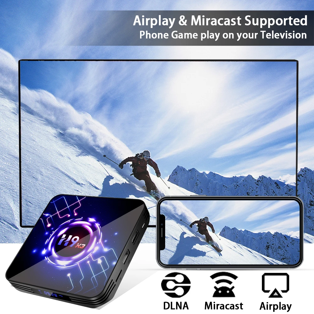 ТВ приставка Amlogic S905X3 на Android 9 0 8K 4K 4 ГБ 64 32 UltraHD HDR H9 X3 1000 м Wi Fi очень быстрая Youtube