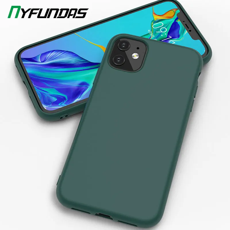 Matte Case For Apple iPhone 11 Pro Max X XS XR 8 Plus 7 6 6S iPhone11 Shockproof Cover Green with Wrist Strap Phone Aceessories | Мобильные