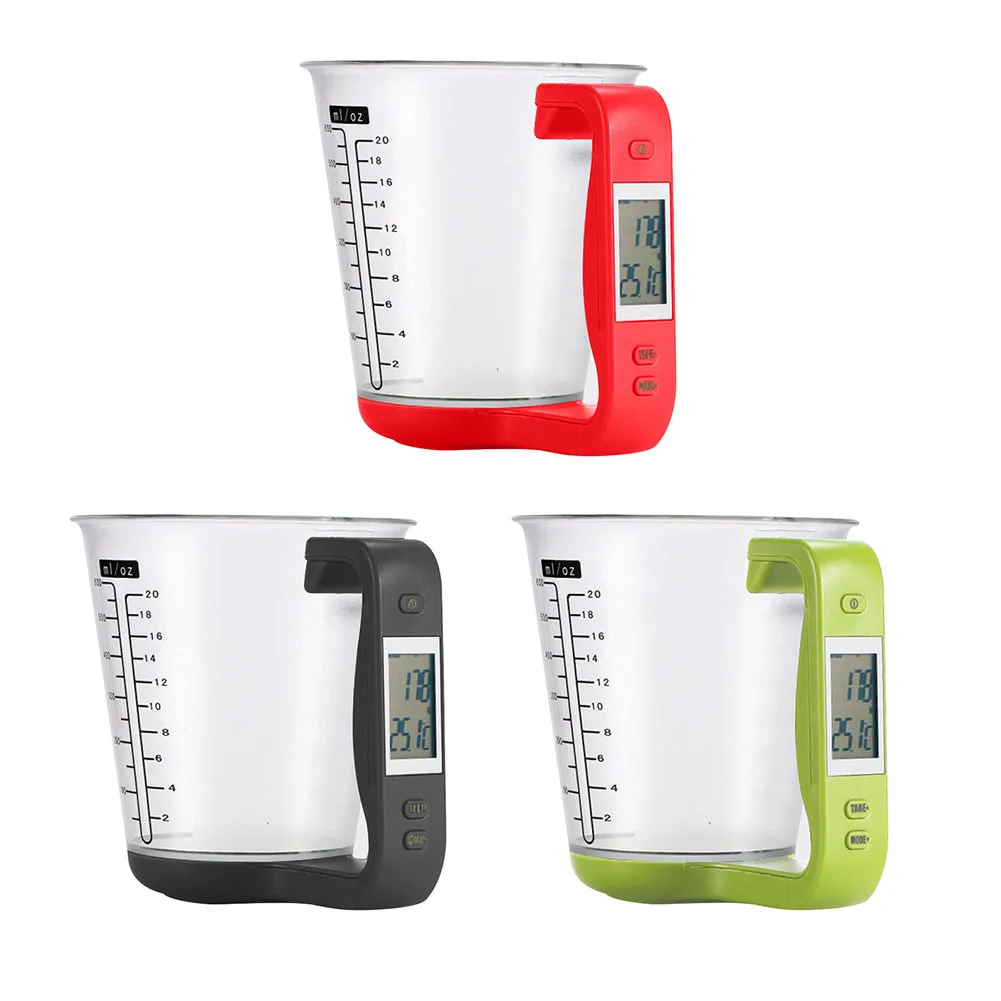 

Practical Measuring Cup Kitchen Scale LCD Digital Beaker Electronic Beaker Temperature Measurement Cups Kitchen Tools