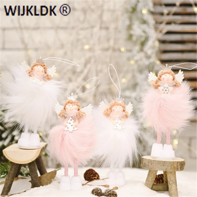 Счастливое украшение для дома Рождественское розовый ангел кукла подвеска на