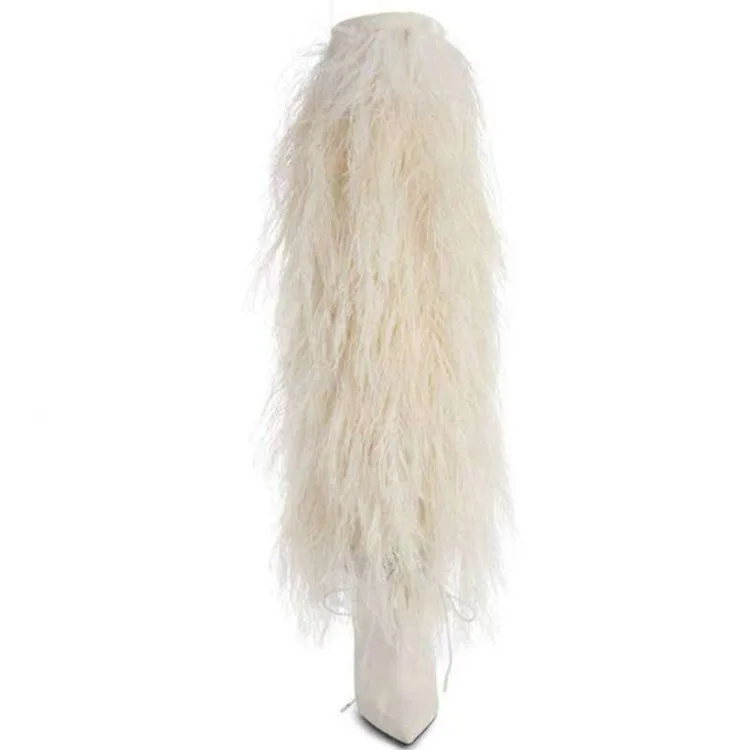 

Winter fashion boots pointed high-heeled Plush boots large women's Boots
