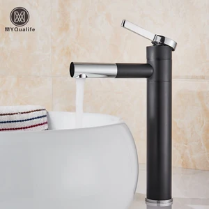 Хромированный смеситель для раковины, черный смеситель для крепления на раковину в ванной, кран горячей и холодной воды с одним рычагом, одно отверстие