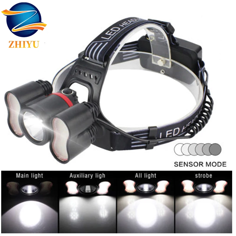 

T6 SMD Strong Light Headlight 18650 5LED Battery USB Rechargeable Long Shot Headlamp Outdoor Riding Flashlight Fishing Light