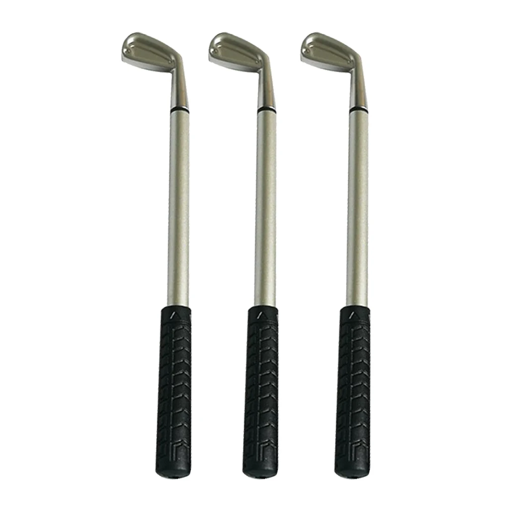

3x Golf Pen Set Mini Golfer Present Ballpoint Pens Blue Black Red Novelty
