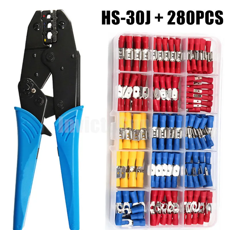 ЛОПАТОЧНЫЕ клеммы 280 шт. изолированный соединитель кабеля обжим электрических