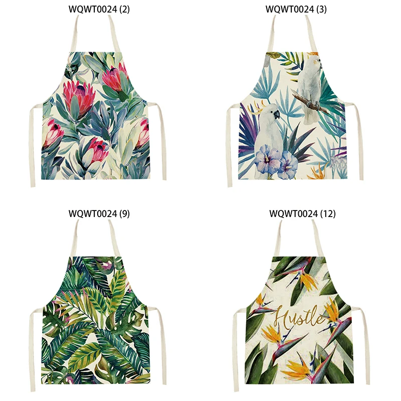 

Tropical Green Plant Apron Aprons for Woman Pink Apron Kitchen Baking Accessories Black Apron Korean Kitchen Supplies Kids Apron