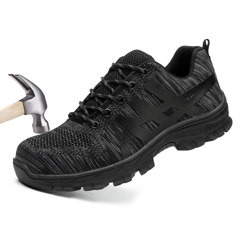 Мужские защитные ботинки со стальным носком дышащие сетчатые защита от