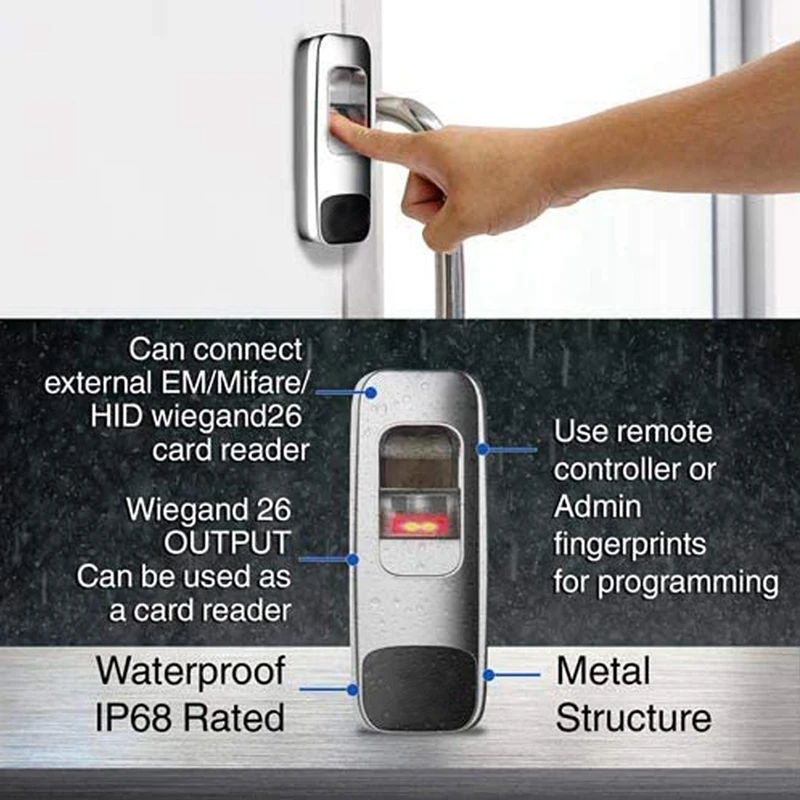fingerprint recognition device fingerprint reader wiegand output waterproof and dust proof for access control system free global shipping