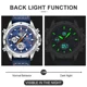 2022 New Dual Display Men Watches Luxury Sport Waterproof Quartz Electronic Watch For Men Fashion Leather Luminous Chronograph Other Image
