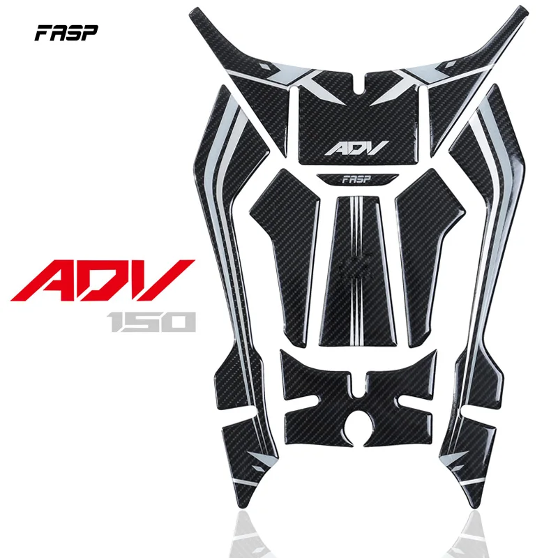 

Motorcycle tank pad carbon fiber stickers 3D gel protect fishbone from scratching decorative decals for ADV150 ADV 150