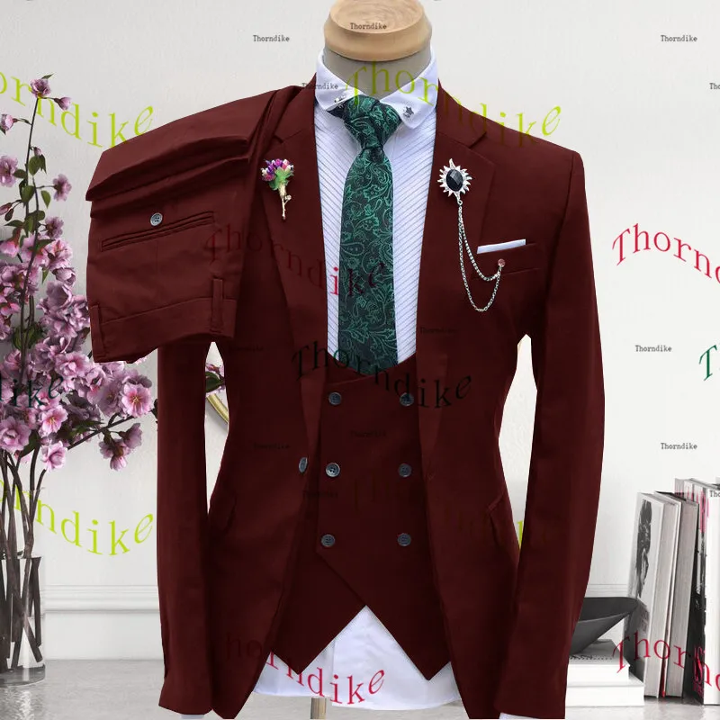 Модные облегающие смокинги для жениха Thorndike на одной пуговице мужской костюм