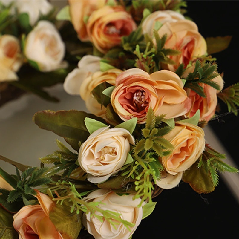 

1Holiday Decoration Garland Simulation Rose Plant Decoration Wall Hanging Halloween Thanksgiving Christmas Decoration Garland