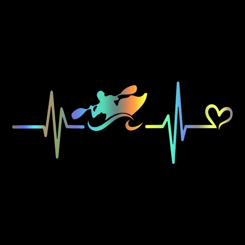 

наклейки на авто Байдарка Heartbeat водонепроницаемые наклейки на машину наклейка для авто автонаклейка стикер этикеты винила наклейки стайлинга автомобилей украшения на бампере автомобиля заднее стекло