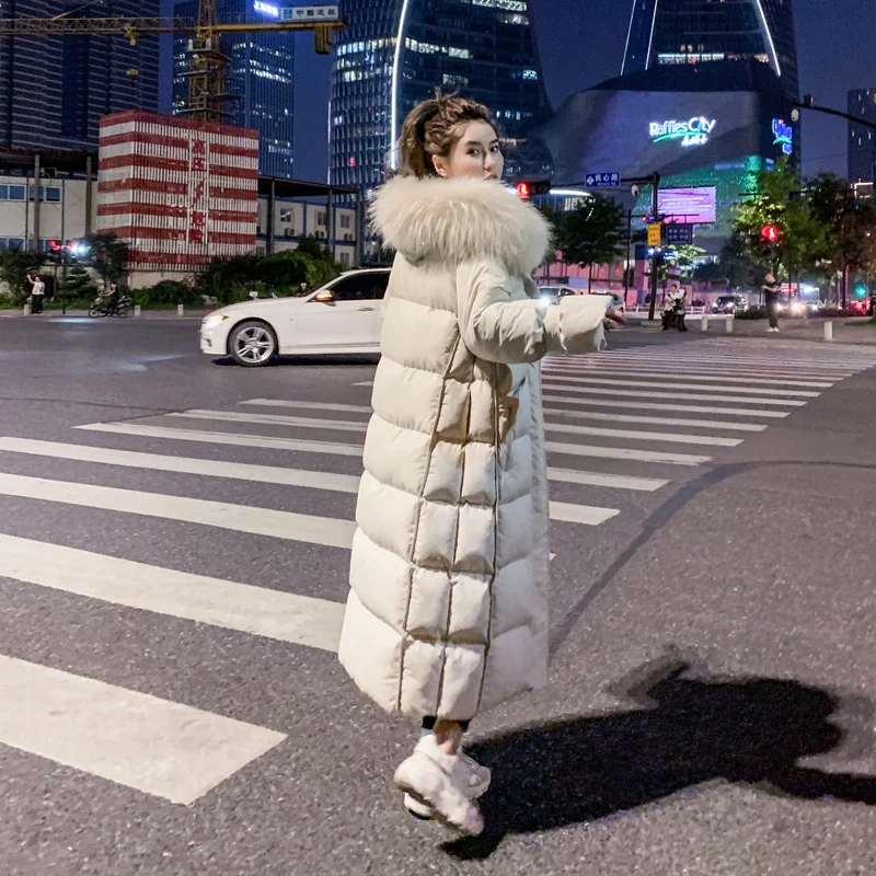 Зимняя женская куртка 2020 парка пуховое хлопковое длинное пальто теплая пуховая