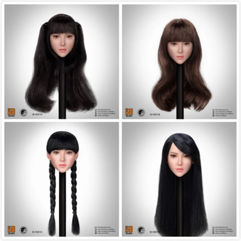 1/6 пересадка для волос азиатская Женская резьба по голове красивая волнистые