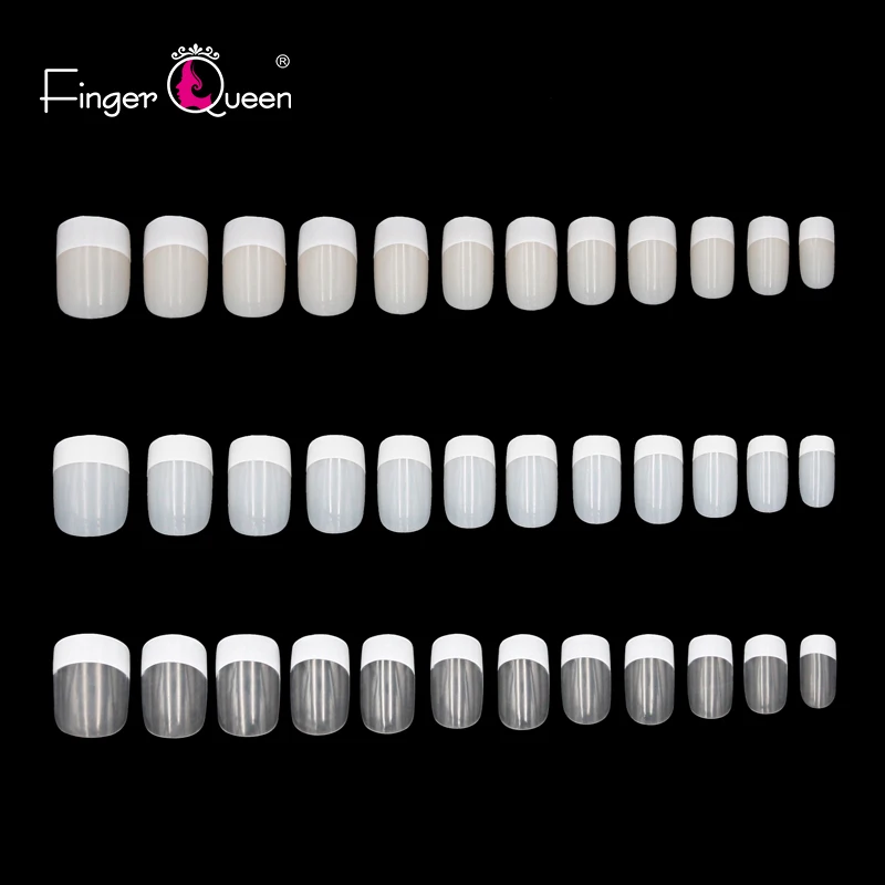 Fingerqueen 480pcs Fake Nails Long Ballerina Full Half French Acrylic Nail Tips Square Head False | Красота и здоровье