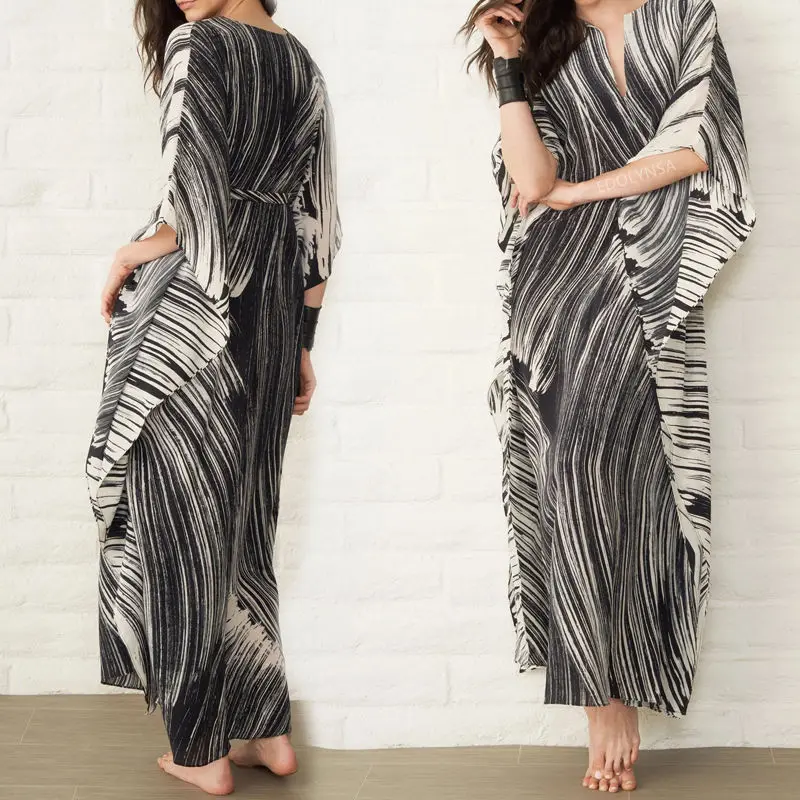 2021 марокканский кафтан богемное летнее платье с принтом длинная хлопковая