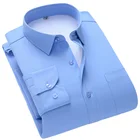 Мужская теплая рубашка Aoliwen, зимняя плотная фланелевая рубашка в клетку, с длинным рукавом, для работы, повседневная, приталенная