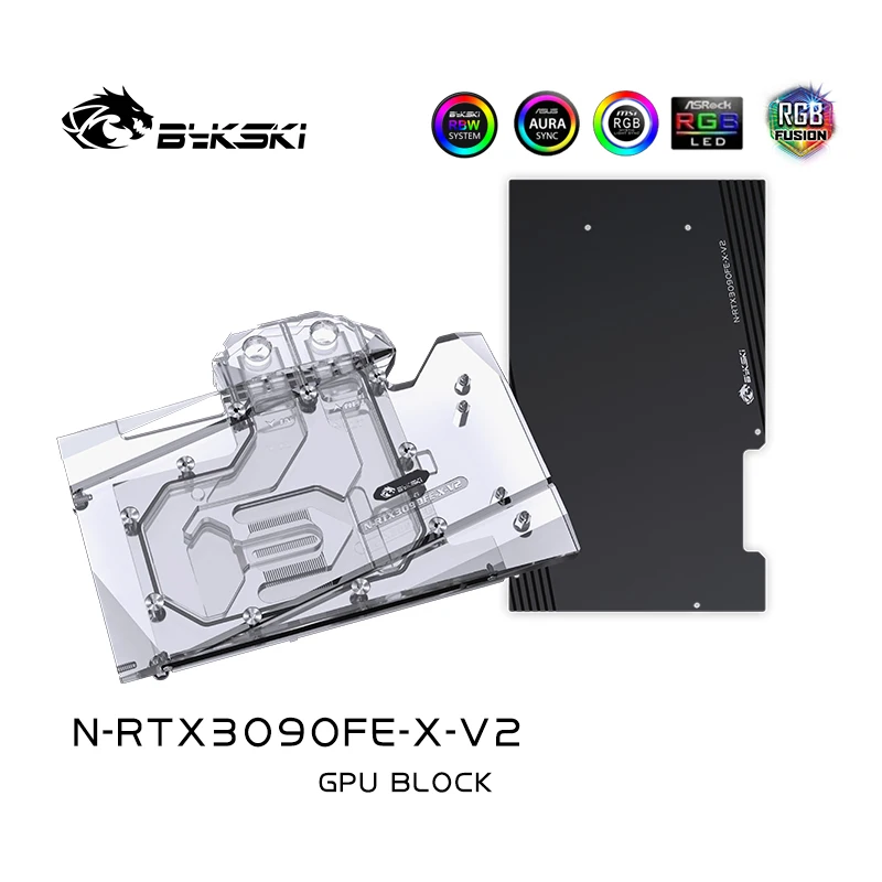 

Bykski Water Block use for nVIDIA RTX3090 Founder Edition GPU Card / Copper Block fit 3090 FE video card / Backplate A-RGB RURA