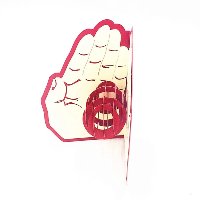 Любовь в руке 3D всплывающие карты Лазерная Резка Подарки поздравительные с