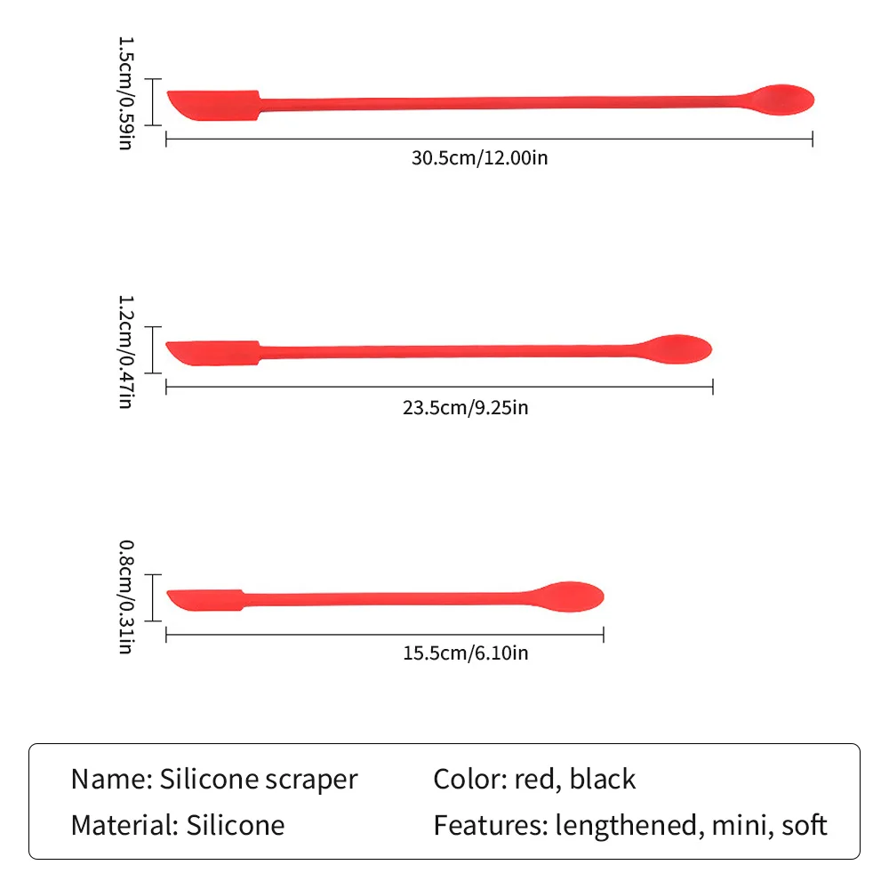 

3Pcs Kitchen Silicone Spatula Double-Headed Spatula Reusable Mini Cake Cream Spatula Makeup Brush Beauty Tool Kitchen Tool
