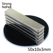 20 шт. 50*10*3 сильный прямоугольный Блок Неодимовые Магниты 50x10x3 N52 редкоземельный неодимовый мощный Магнитный Магнит 50 мм x 10 мм x 3 мм