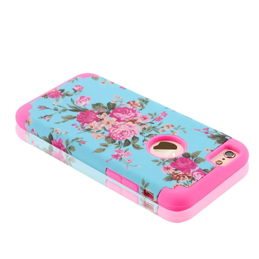 Beautiful Girls Flower Screen Protector Hybrid Case For iPhone 8 Plus 7 6S 6 5 5S SE Floral Cover Logo Shockproof Soft Coque |