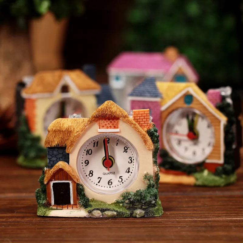 Китайская вилла античный будильник художественная архитектура Простое домашнее