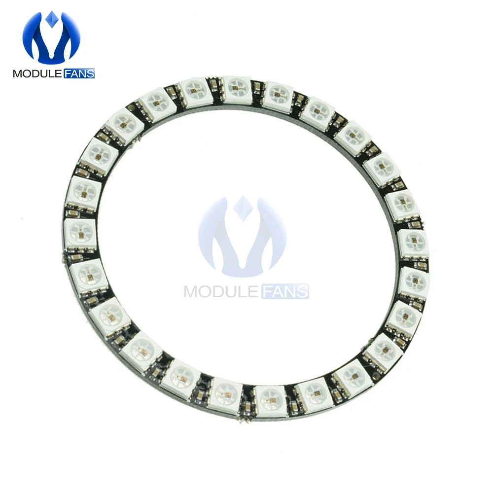 WS2812B 24 бита WS2812 5050 RGB светодиодные кольца светильник встроенным драйвером модуль