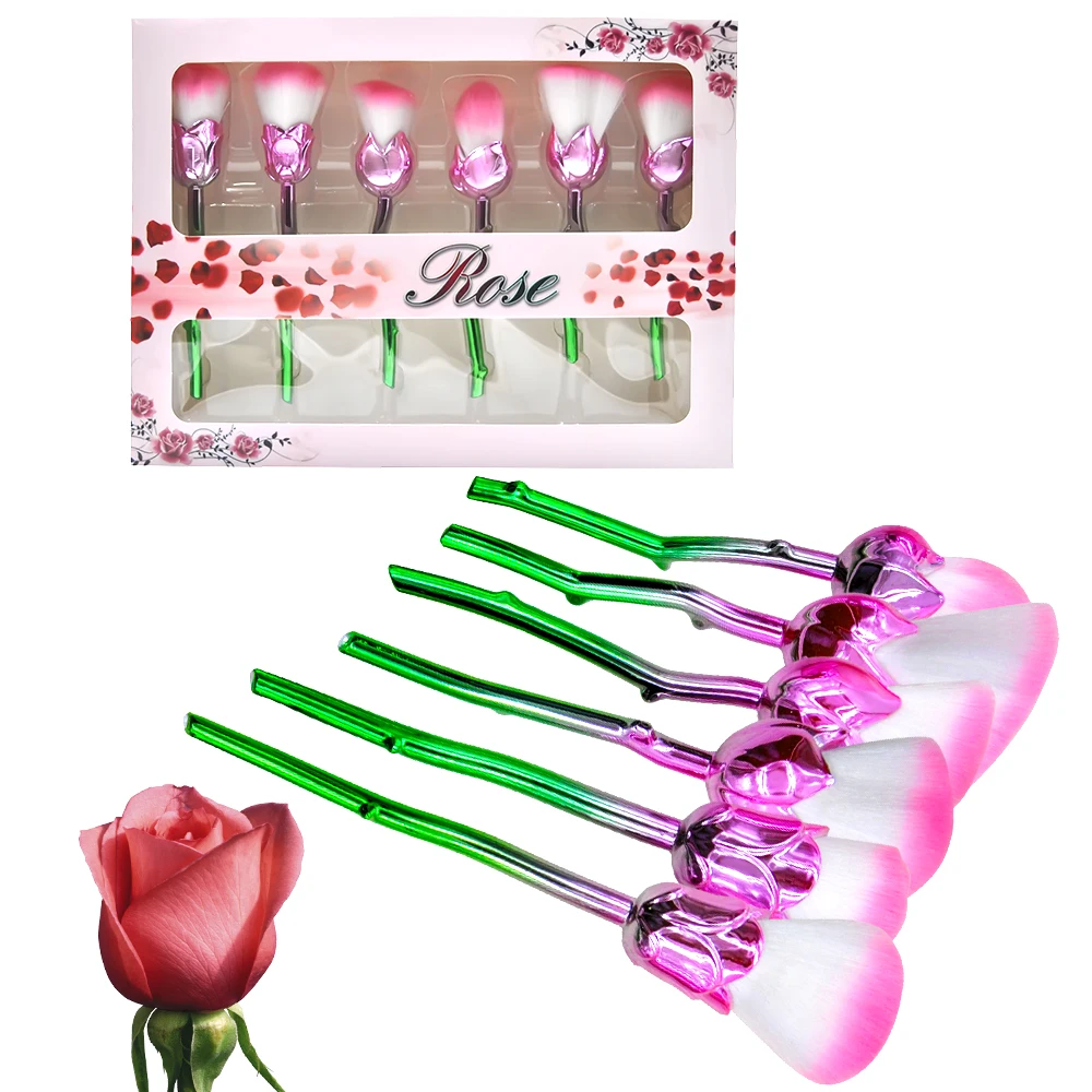 Кисти для макияжа в форме розы Kaizm набор кистей из 6/7 штук с кисточкой русалка