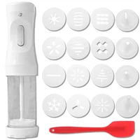 electric cookie press maker kit cake decorating tool cream spatula with 16 piping heads diy cookie biscuit machine