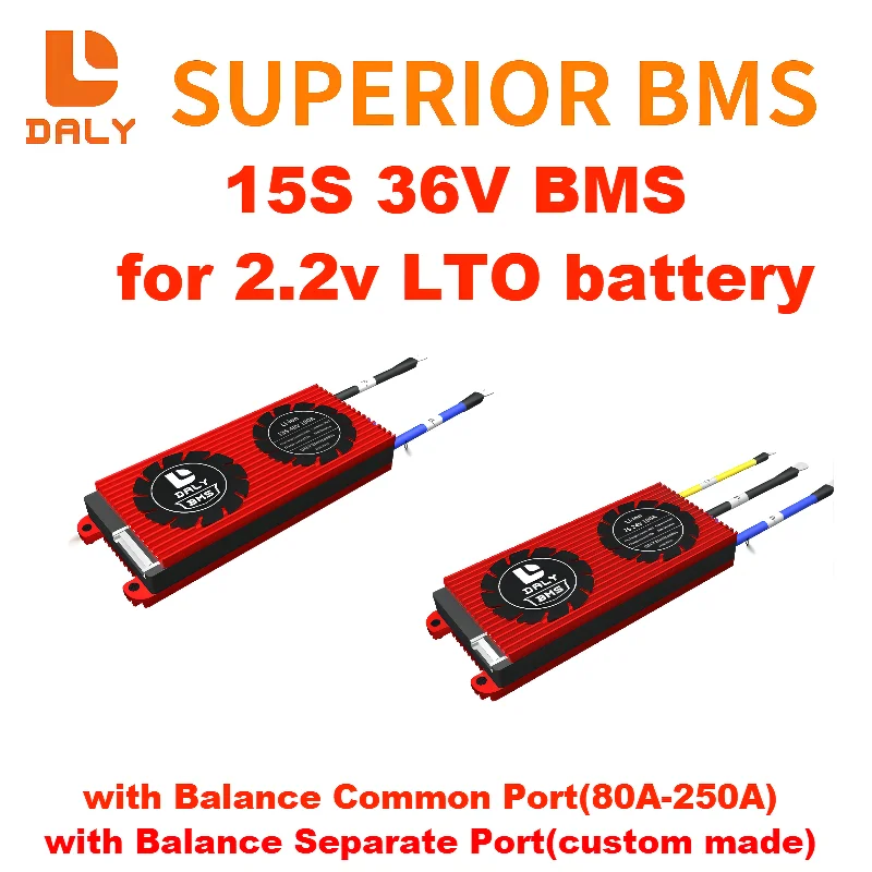 

Daly BMS 15S LTO Battery Protection Board 80A 100A 120A 150A 200A 250A with Balance 2.2v or 2.4V 18650 Lithium Titanate Battery