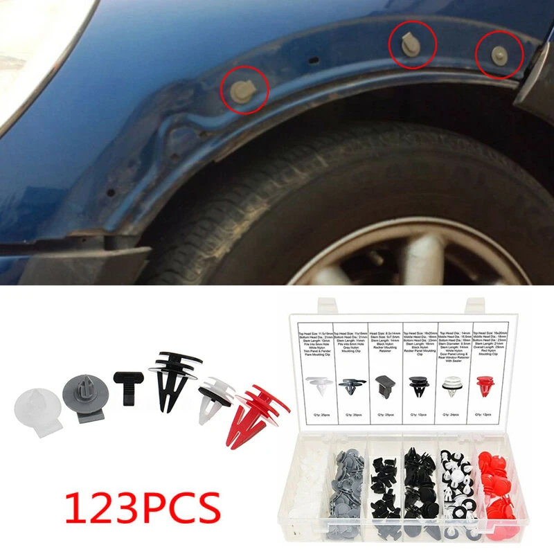 

Assortment Rivets Push pins Nylon Auto Wheel Arch Trim Bumper Side Door