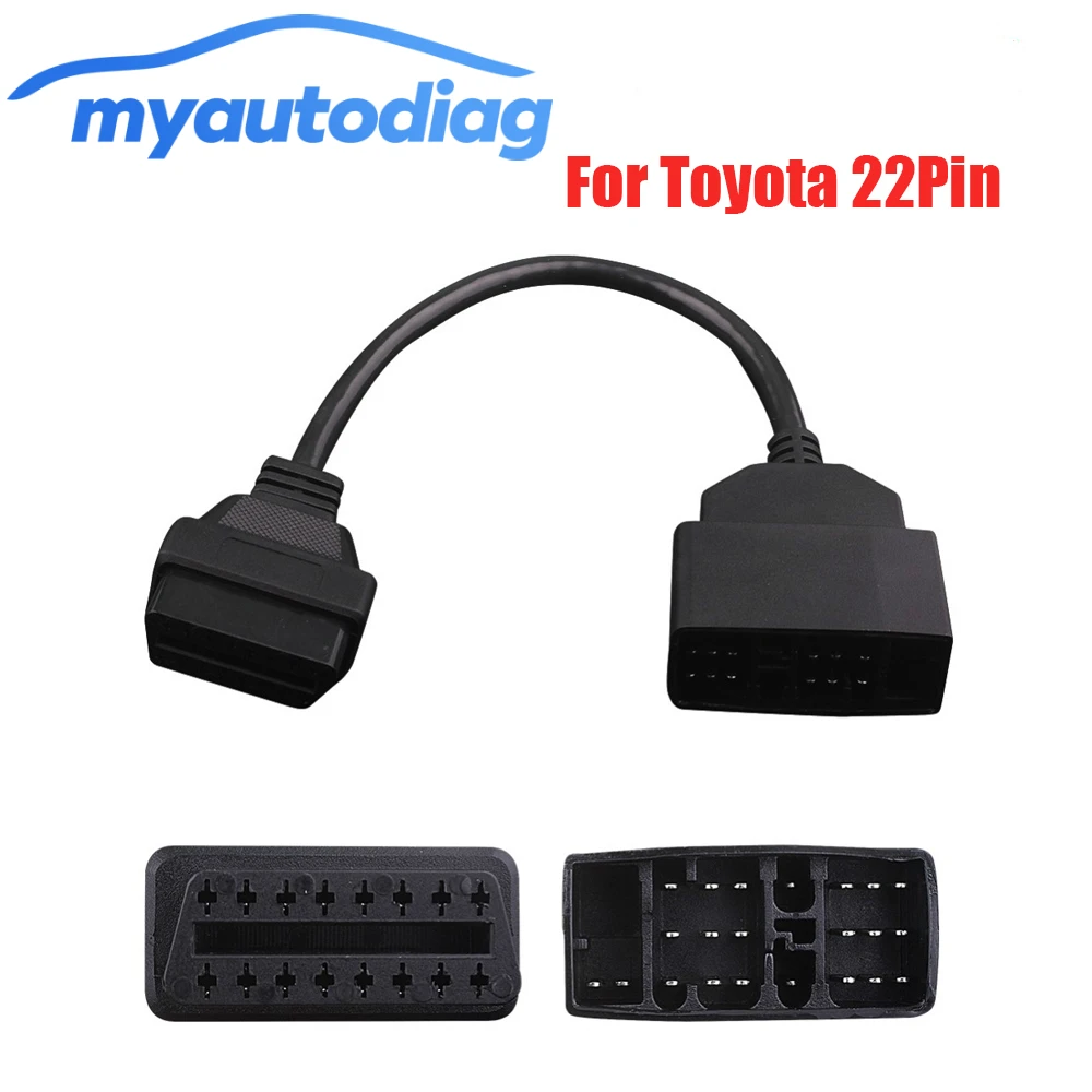 Кабель адаптер OBDII Для Toyota 22Pin на OBD 2 16Pin OBD2 диагностический разъем для автомобиля