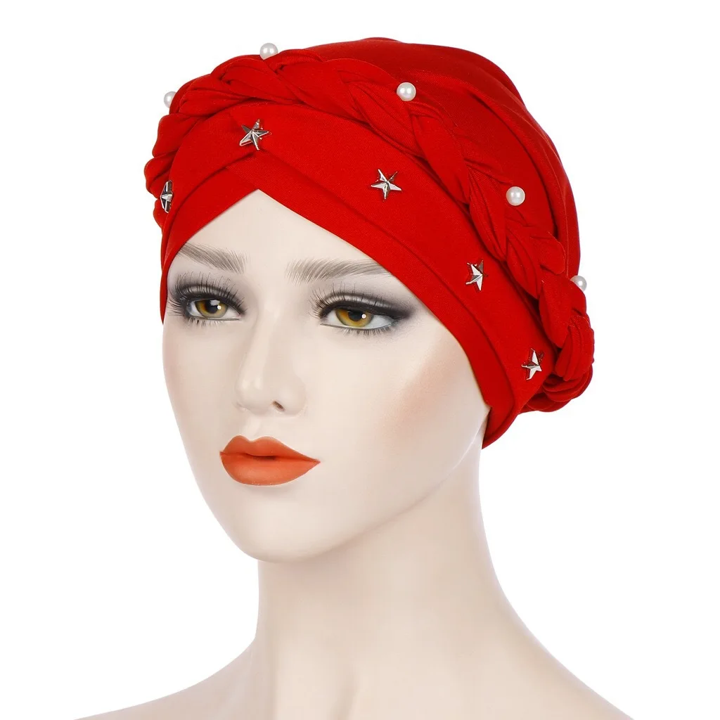 

One side single pearl braid headgear Indian headtie