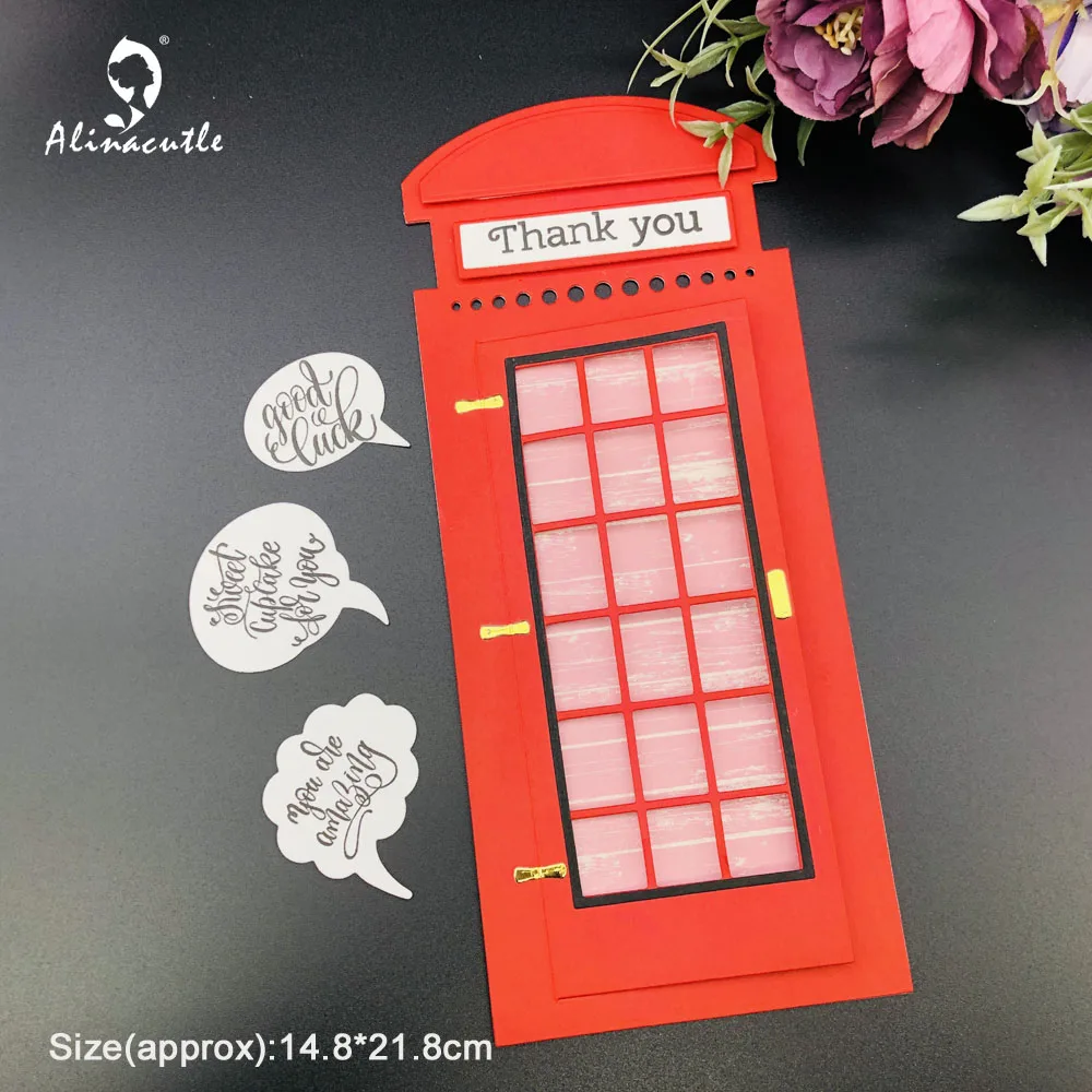 

Alinacutle Slimline Card Clear Stamp Metal Die Cut Phone Booth Scrapbooking Paper Craft Handmade Album Card Punch Art 21021804