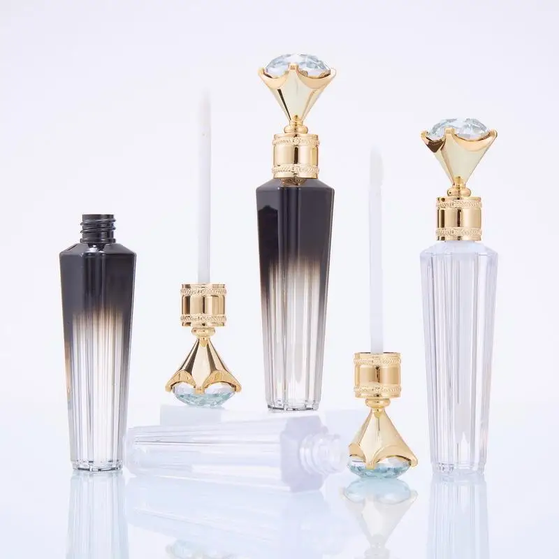 Tubos de brillo de labios de diamante, botella de viaje transparente, tubo de brillo de labios vac&iacute;o, contenedores de embalaje, botella de brillo de labios rellenable #822-0