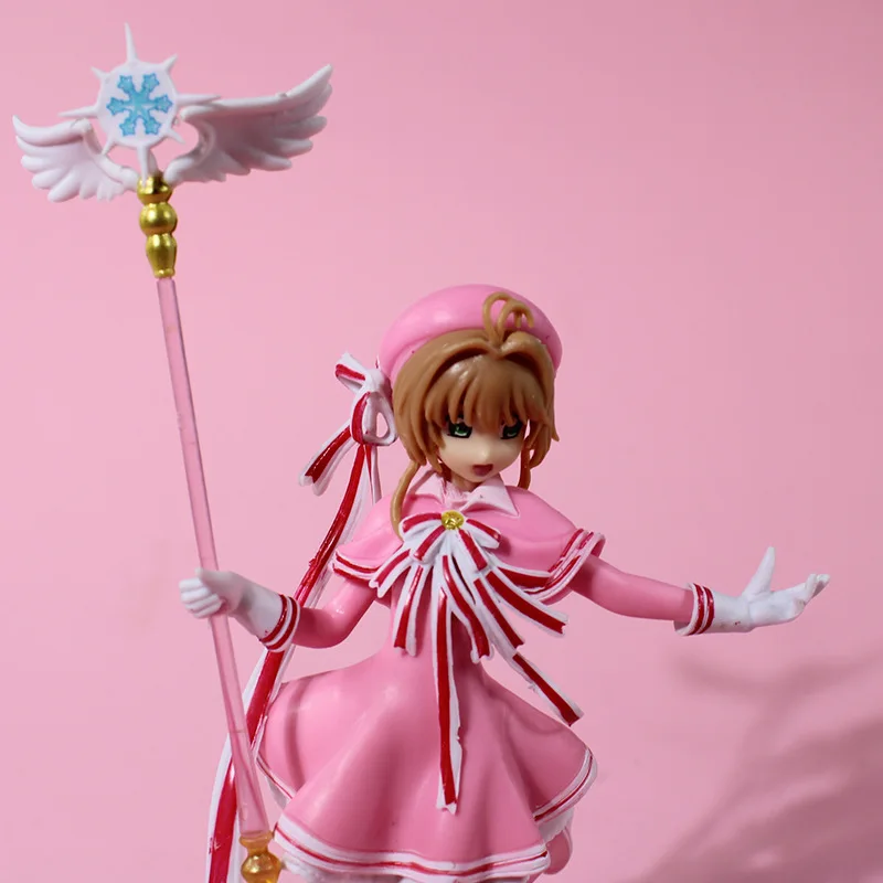 

Anime Pink Card Captor SAKURA Action Figures Toys Girls Madoka Magicaed PVC Figure Model Car Cake Decorations Toys For Gils