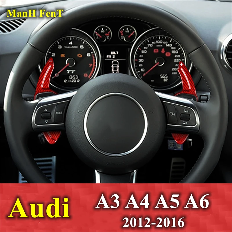 

For 2012-2016 Audi A3 A4 A5 A6 Car Steering Wheel Shift Paddle Shifter Extension Forged Carbon Fiber