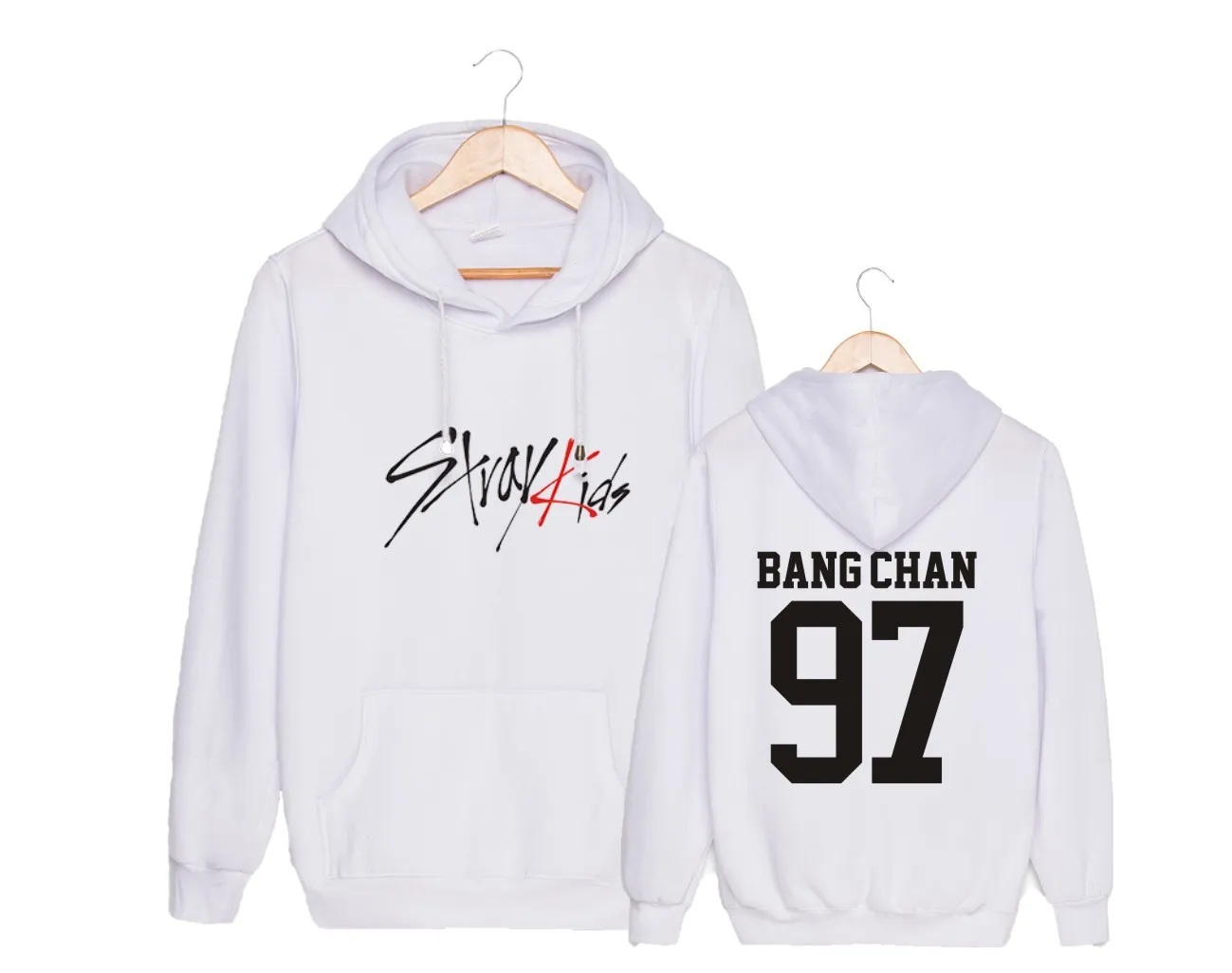Straykids/модный детский пуловер с капюшоном, бархатный пуловер больших размеров для мужчин и женщин - Цвет: white5