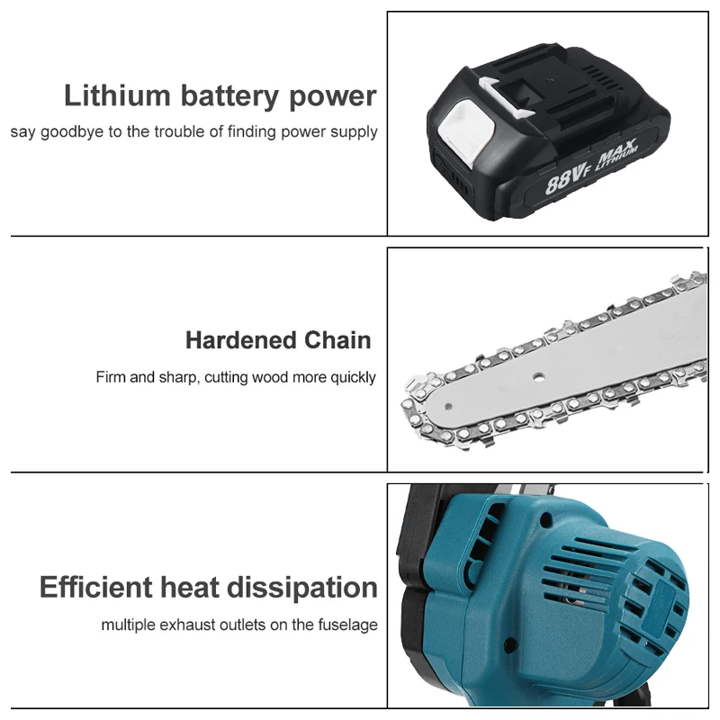 MUSTOOL 6 Inch Mini Electric Chainsaw With Battery Display Rechargeable Pruning Saw Woodworking Tool For Makita 18V | Инструменты