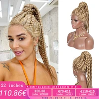 kalyss 613 box braids lace front wigs synthetic cornrow braids ponytails with baby hairs braided lace front wigs for black women