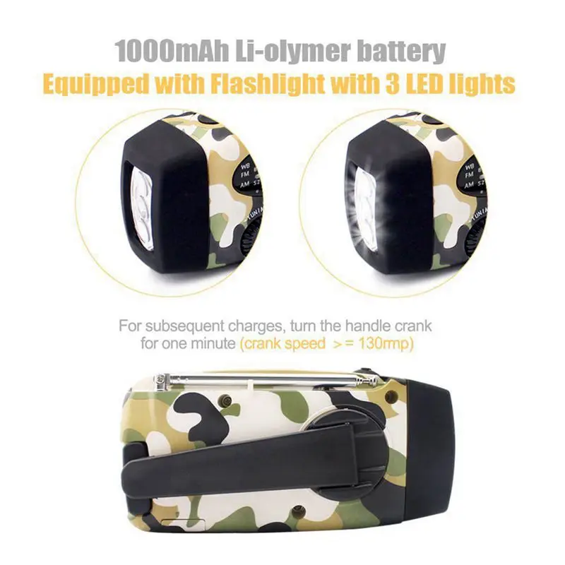 Экстренное радио работающее на солнечной батарее с ручным управлением функцией