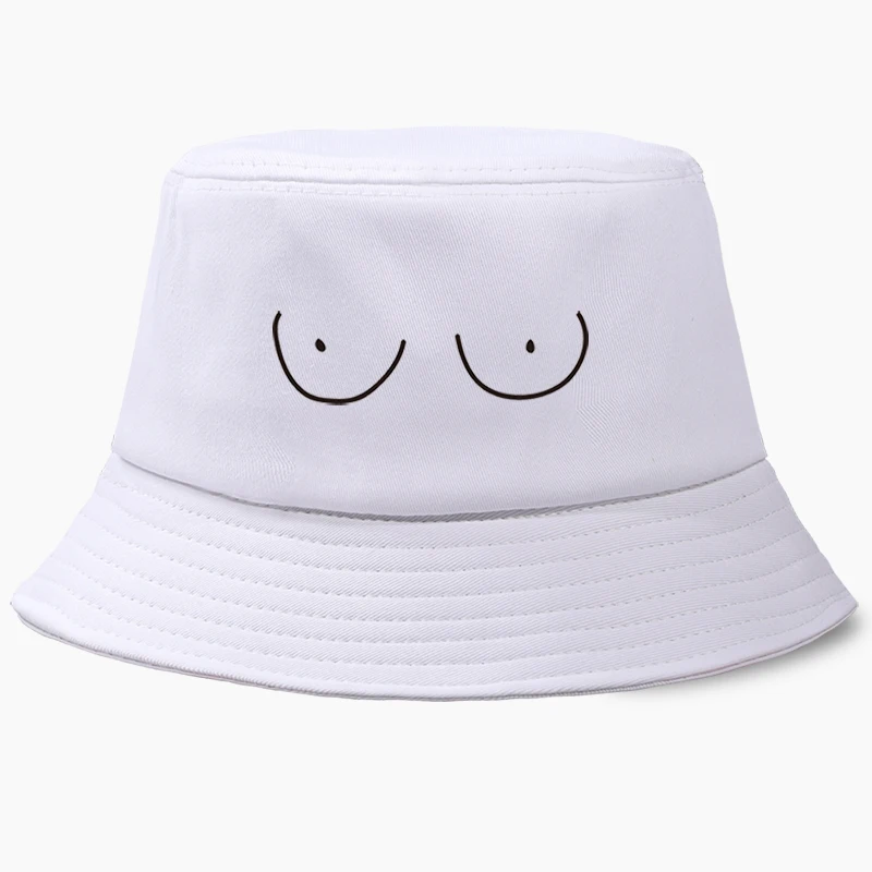 Панама Мужская/Женская хлопок с принтом груди Черная | Аксессуары для одежды