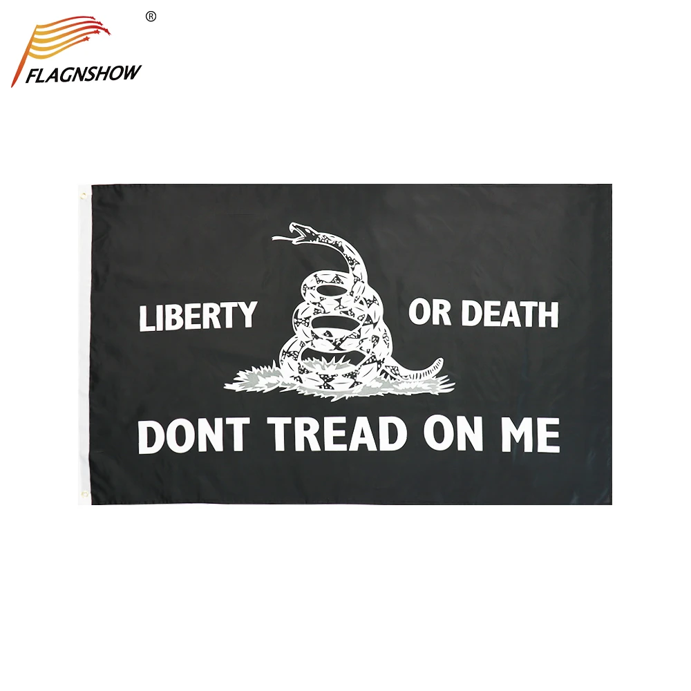 

Flagnshow Liberty Or Death Gadsden Flag 90x150cm Dont Tread On Me Tea Party Rattle Snake Gadsden Flags For USA